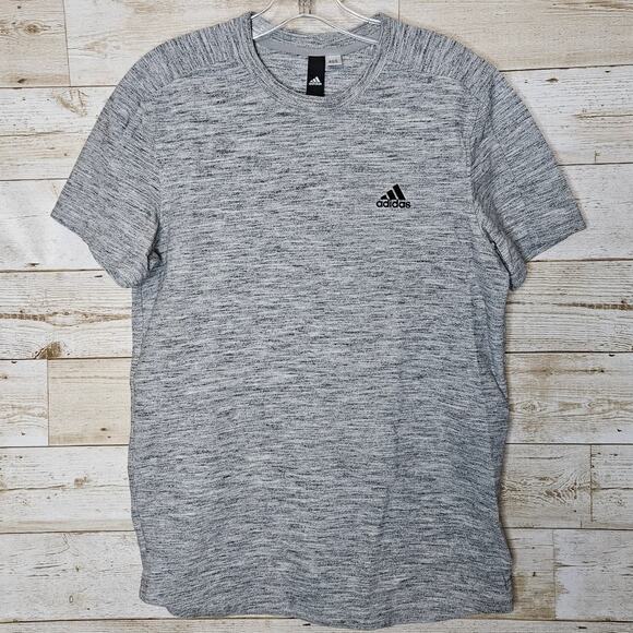 Adidas Pique T-Shirt Tee Gray Midweight Short Sleeve Active Size Mens Small Crew - Picture 4 of 9